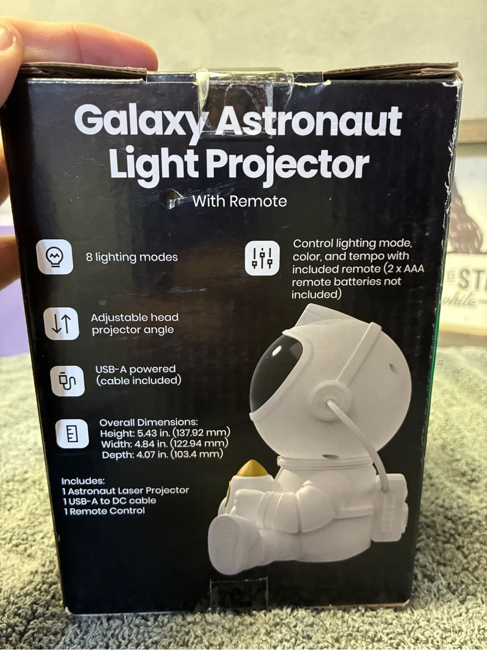 Amazon Galaxy Astronaut Light Projector - White with Gold Accents